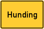 Place name sign Hunding