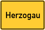 Place name sign Herzogau