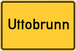Place name sign Uttobrunn