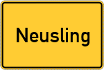 Place name sign Neusling