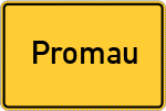 Place name sign Promau, Wald