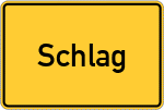 Place name sign Schlag