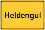 Place name sign Heldengut
