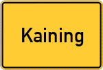 Place name sign Kaining, Wald