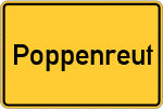 Place name sign Poppenreut