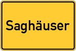 Place name sign Saghäuser