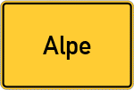 Place name sign Alpe