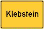 Place name sign Klebstein, Niederbayern