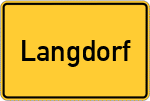 Place name sign Langdorf