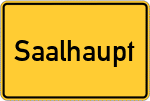 Place name sign Saalhaupt