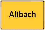 Place name sign Altbach