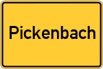 Place name sign Pickenbach, Kreis Kelheim, Niederbayern