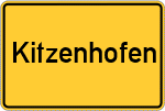 Place name sign Kitzenhofen