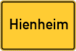 Place name sign Hienheim
