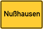 Place name sign Nußhausen, Oberpfalz