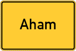 Place name sign Aham