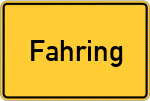 Place name sign Fahring, Kreis Vilsbiburg