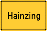 Place name sign Hainzing