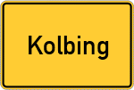 Place name sign Kolbing, Kreis Vilsbiburg