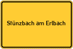 Place name sign Stünzbach am Erlbach