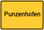 Place name sign Punzenhofen, Kreis Landshut, Bayern