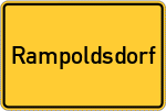 Place name sign Rampoldsdorf, Niederbayern