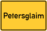 Place name sign Petersglaim, Niederbayern