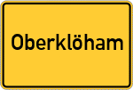 Place name sign Oberklöham