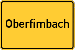 Place name sign Oberfimbach, Niederbayern