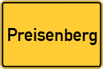 Place name sign Preisenberg, Bayern