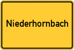 Place name sign Niederhornbach