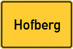 Place name sign Hofberg