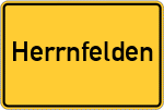 Place name sign Herrnfelden