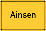 Place name sign Ainsen