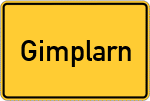 Place name sign Gimplarn, Niederbayern