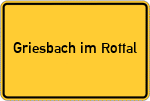 Place name sign Griesbach im Rottal