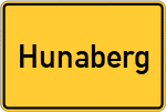 Place name sign Hunaberg