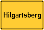 Place name sign Hilgartsberg, Kreis Vilshofen, Niederbayern