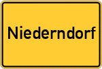 Place name sign Niederndorf, Kreis Vilshofen, Niederbayern