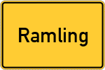 Place name sign Ramling, Kreis Passau