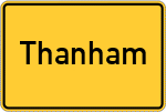 Place name sign Thanham