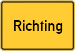 Place name sign Richting, Kreis Passau
