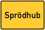 Place name sign Sprödhub