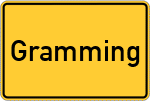 Place name sign Gramming, Kreis Passau
