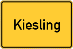 Place name sign Kiesling, Kreis Passau