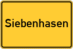 Place name sign Siebenhasen