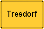 Place name sign Tresdorf