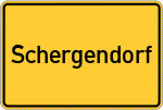 Place name sign Schergendorf, Kreis Wegscheid, Niederbayern