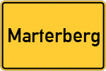 Place name sign Marterberg, Niederbayern