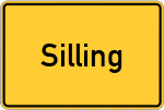 Place name sign Silling, Kreis Vilshofen, Niederbayern